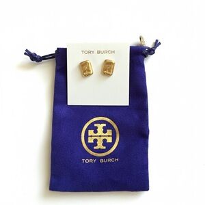 Tory Burch Torsade Engraved Logo Statement Earrings